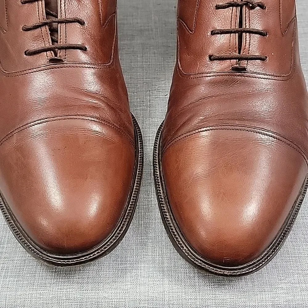 Mezlan Camden Cognac Brown Leather Chelsea Ankle Boots Lace-Up Men's SZ 14M